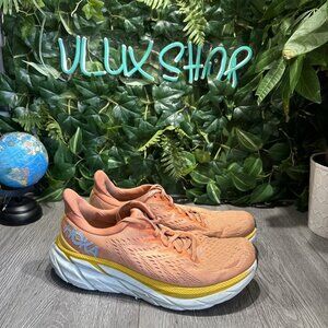 Hoka One One Womens Clifton 8 1119394 Orange Running Shoes Sneakers Size 10.5 B